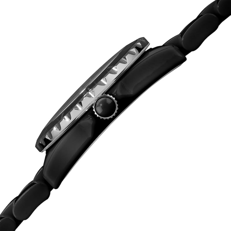 Akribos XXIV Women's Ceramic Multifunction Black Bracelet Watch