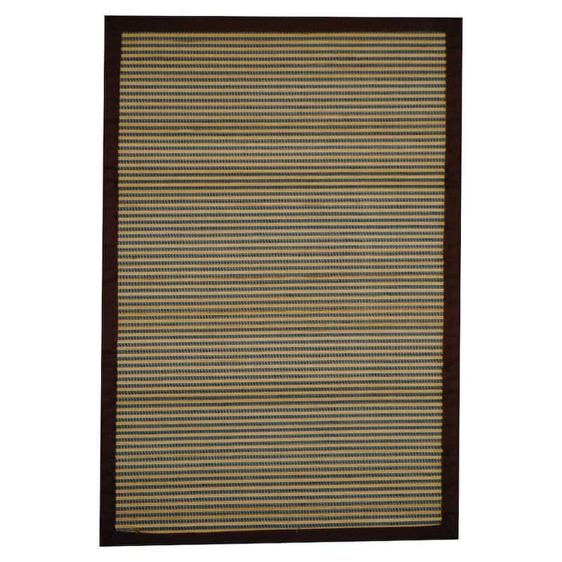 Handmade Blue and White Rayon from Bamboo Rug - 2' x 3'