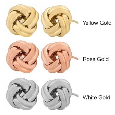 10k Gold Polished Love Knot Earrings