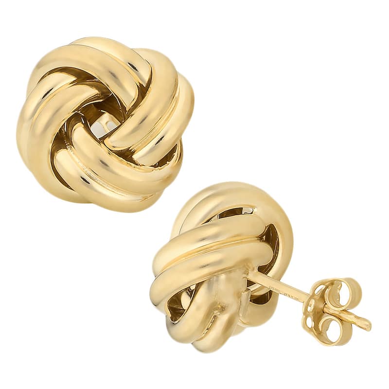 10k Gold Polished Love Knot Earrings - Yellow Gold - Yellow