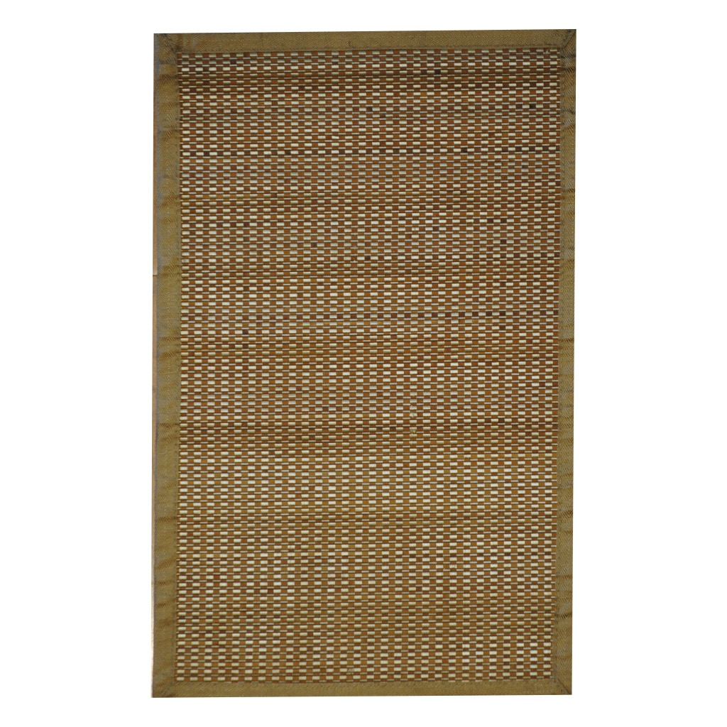 Asian Hand woven Natural/ Beige Bamboo Rug (18 x 27)