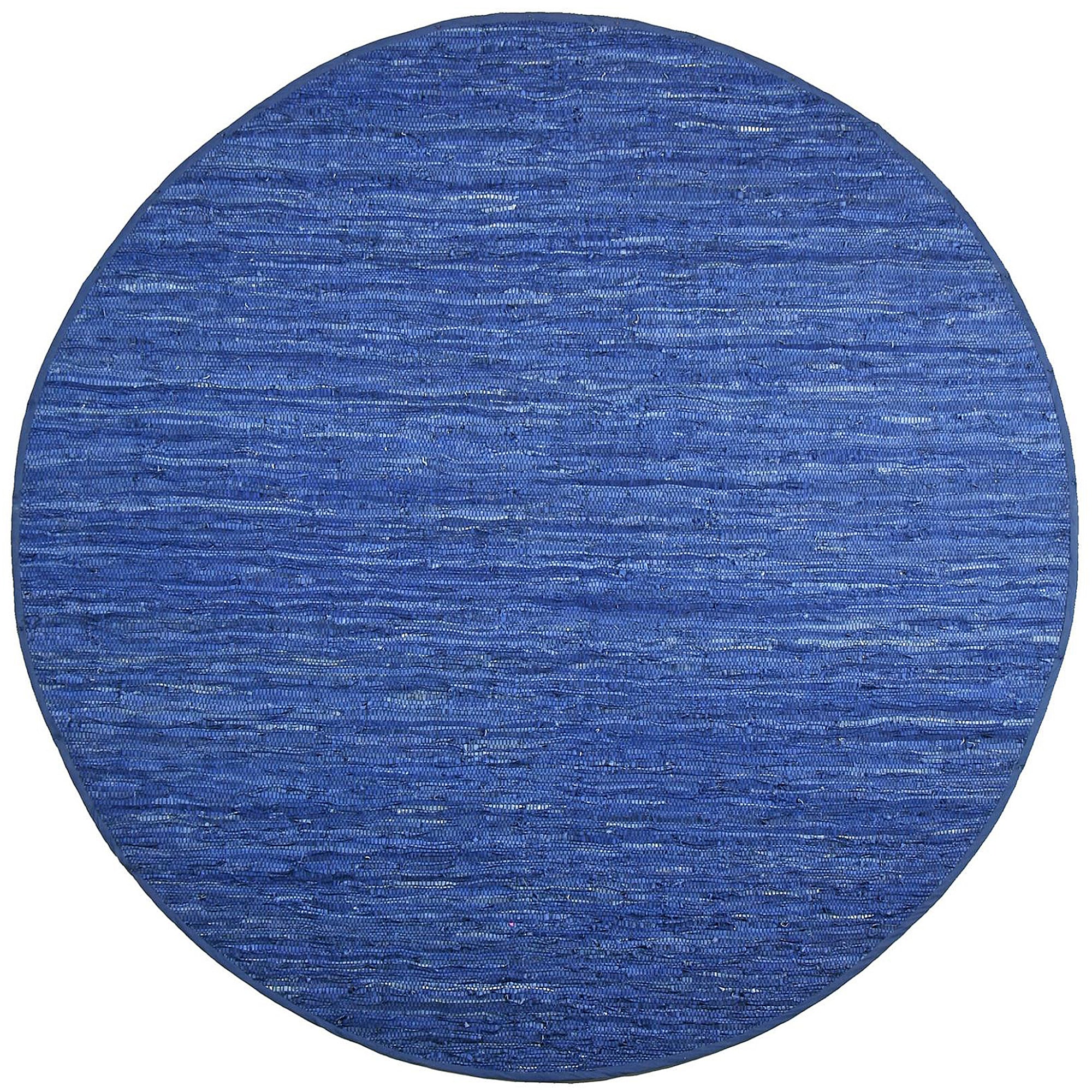 Hand Woven Matador Blue Leather (8 X 8 Round)