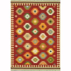 Hand-woven Southwestern Red/ Multi Area Rug - 3'6" x 5'6"
