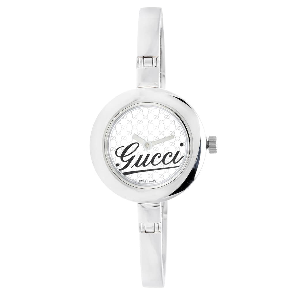 Gucci Women's 105 Series Slim Bangle White Dial Watch