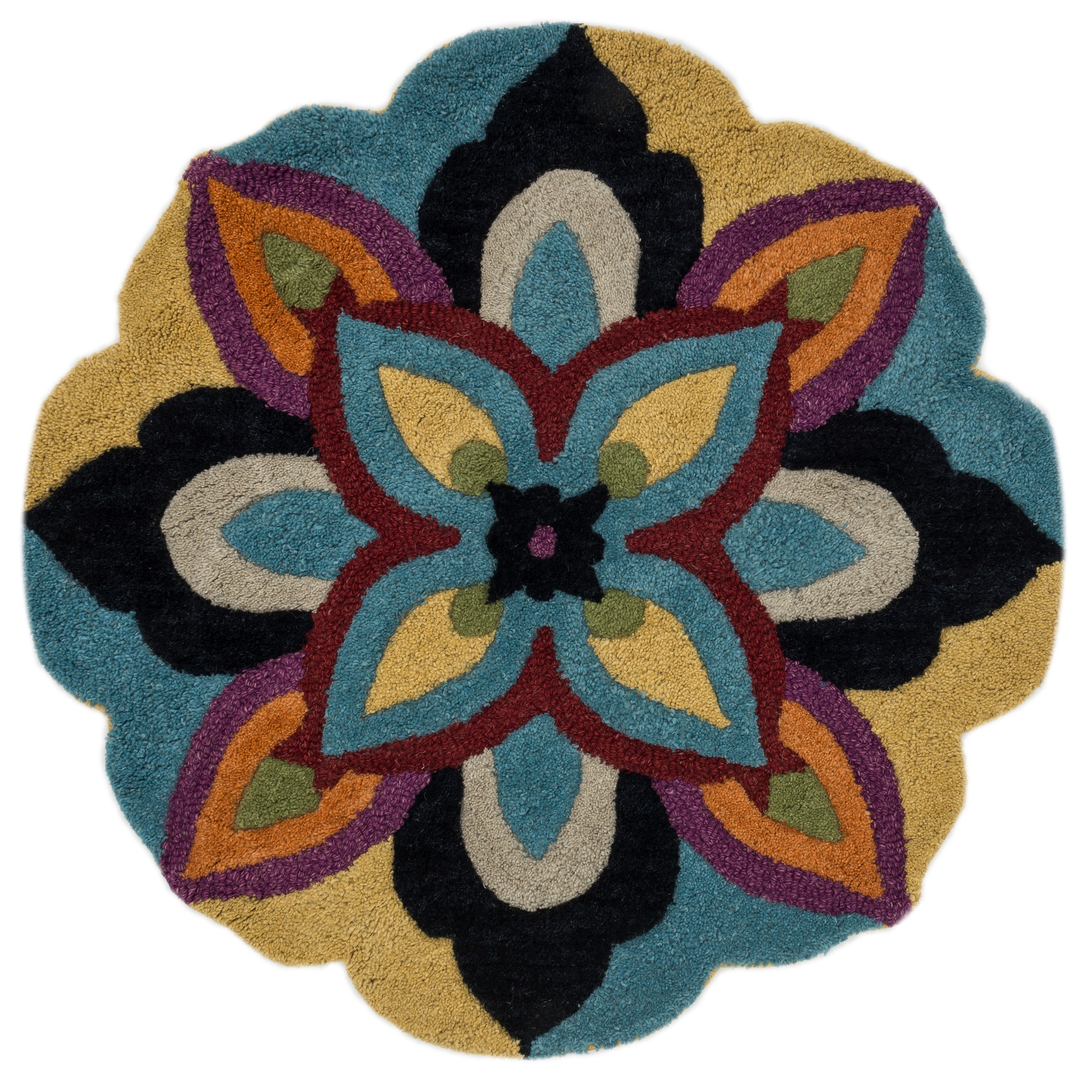 Hand Tufted Lucinda Blue Wool Rug (30 Round)