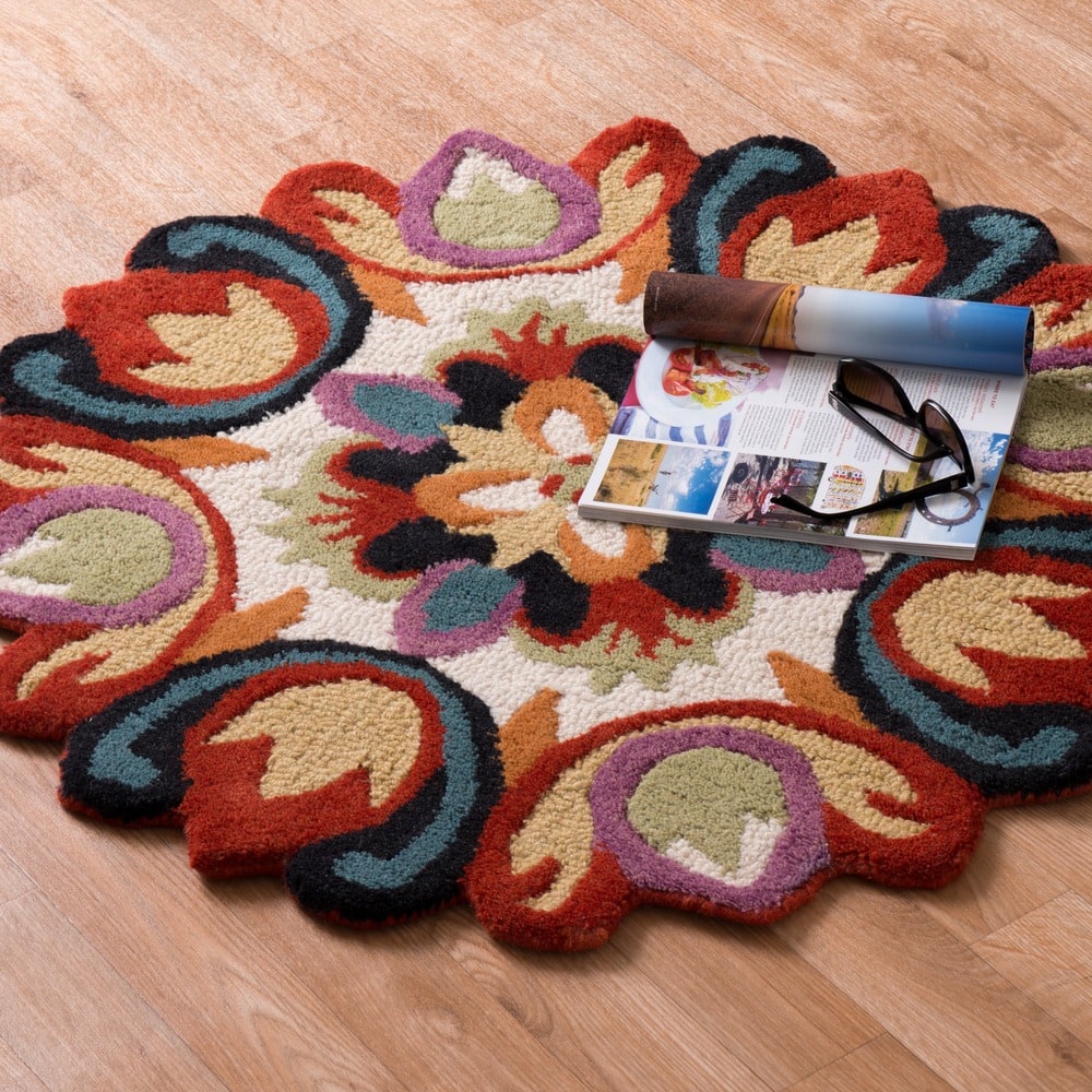 Hand Tufted Lucinda Multi Wool Rug - 3' x 3' Round
