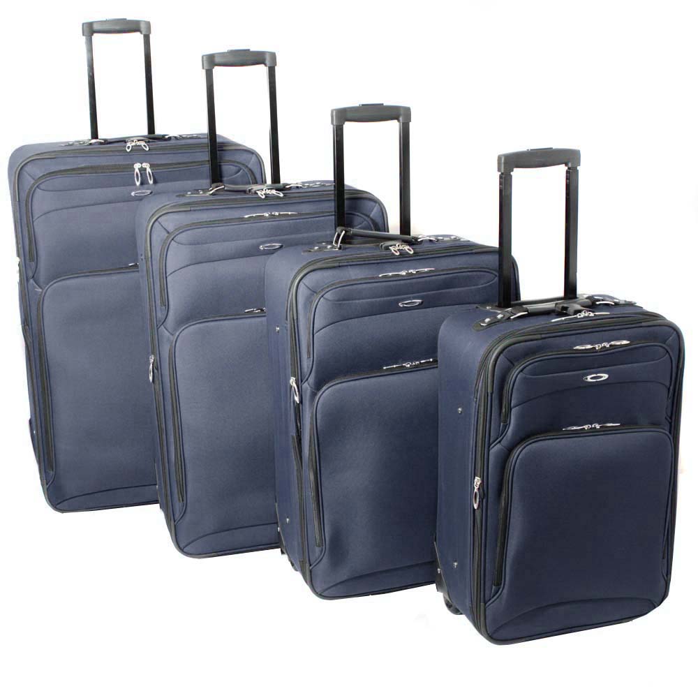 Kemyer Vacationer Lightweight 4-piece Navy Expandable Luggage Set