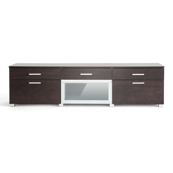 Basilio Dark Brown TV Cabinet Baxton Studio Entertainment Centers