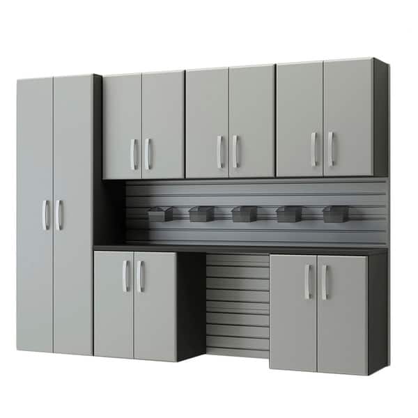 Shop Flow Wall System Silver 7 Piece Silver Cabinet Set On Sale Overstock 6975842