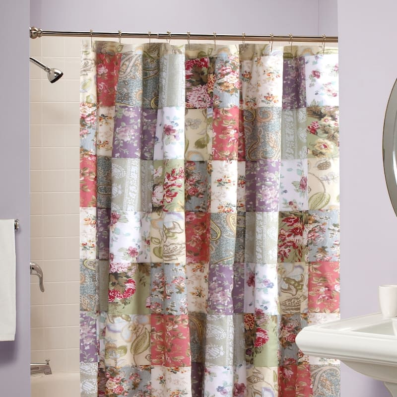 Greenland Home Blooming Prairie Authentic Patchwork Cotton Shower Curtain