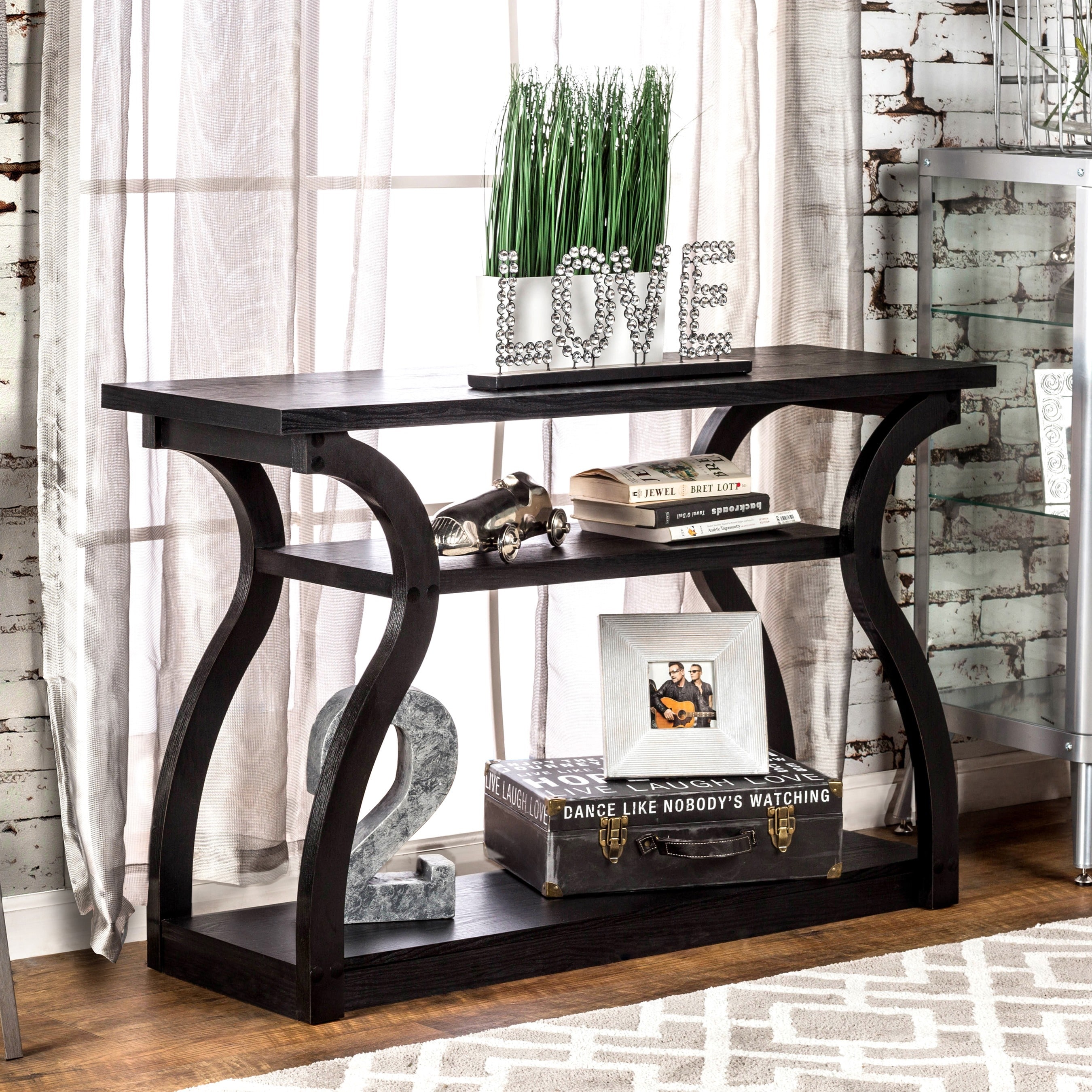 Sara Black Finish Console Table Today $209.99 4.2 (22 reviews)