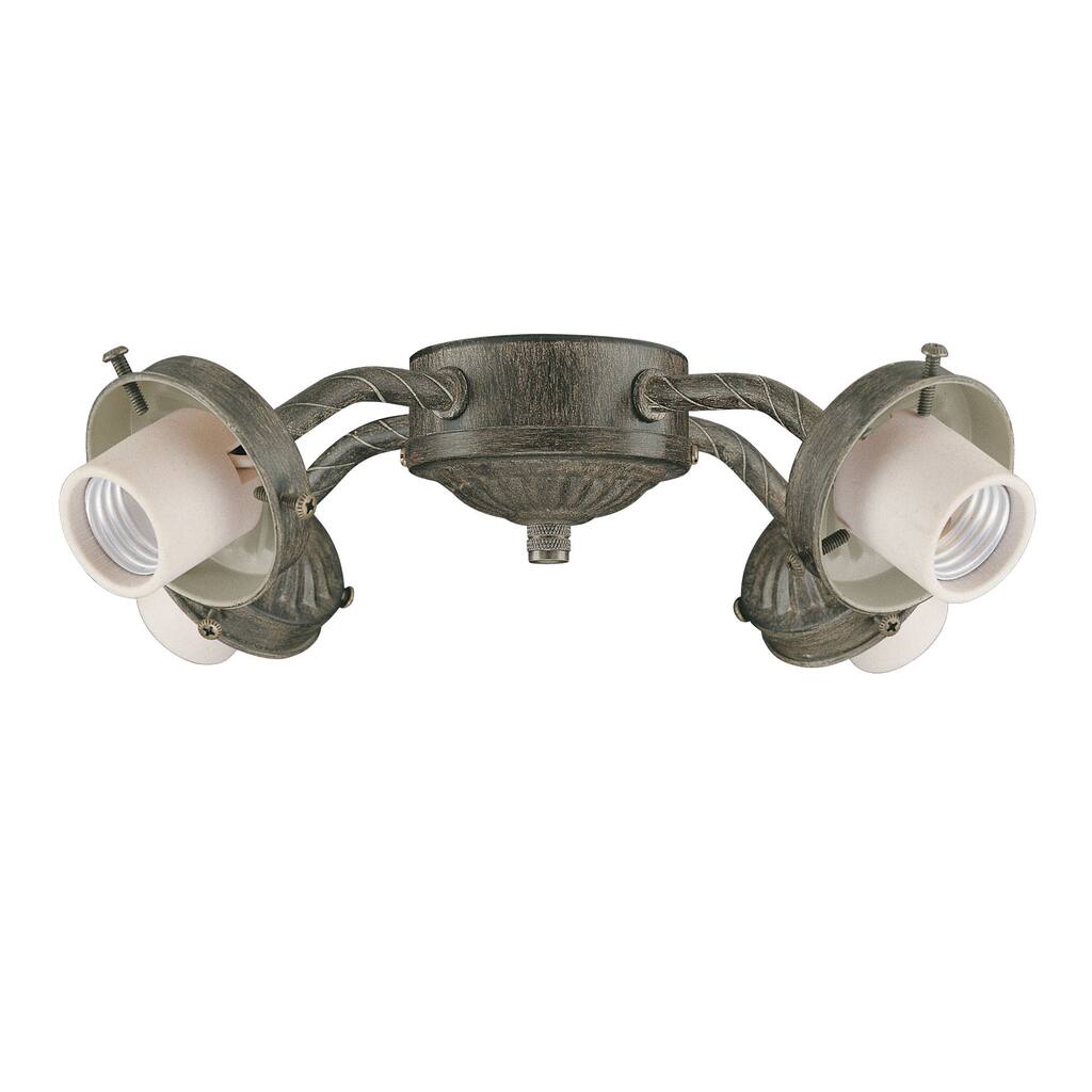 Four Light Aged Pecan Ceiling Fan Light Kit