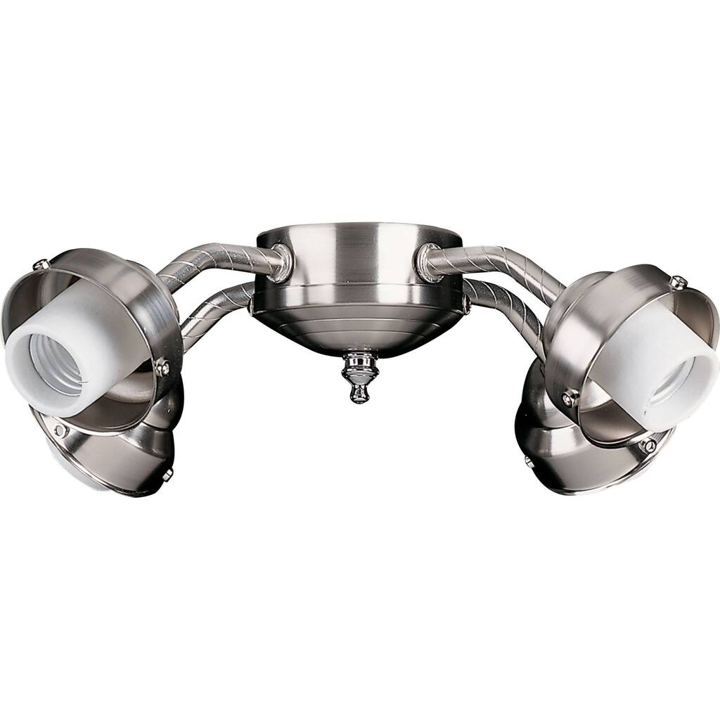 Four Light Stainless Steel Ceiling Fan Light Kit