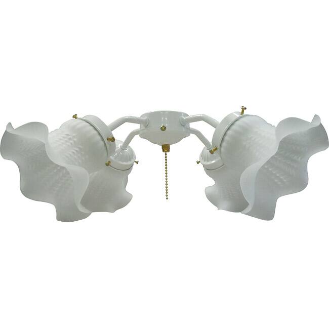 Four-Light White Tulip Glass Ceiling Fan Light Kit