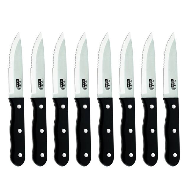 Cook N Home 8-Piece Steak House Style Steak Knife Set, Stainless Steel