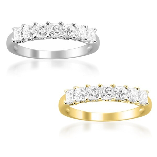 Montebello 14KT Gold 1ct TDW Princess-cut Diamond Wedding Band