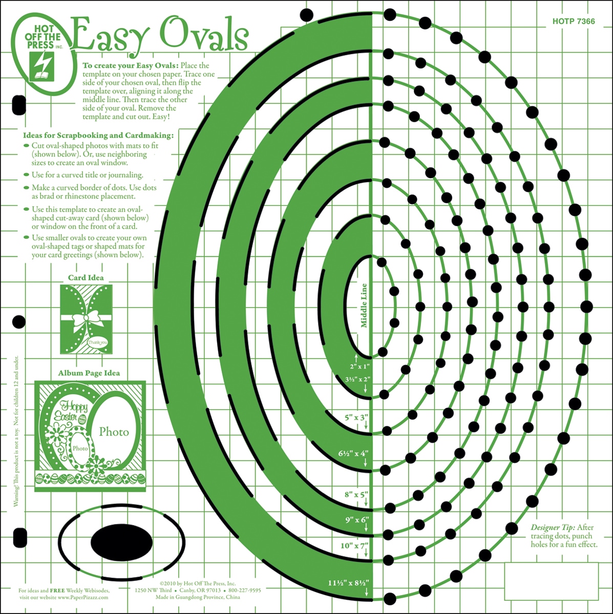 Hot Off The Press Templates 12x12 easy Ovals