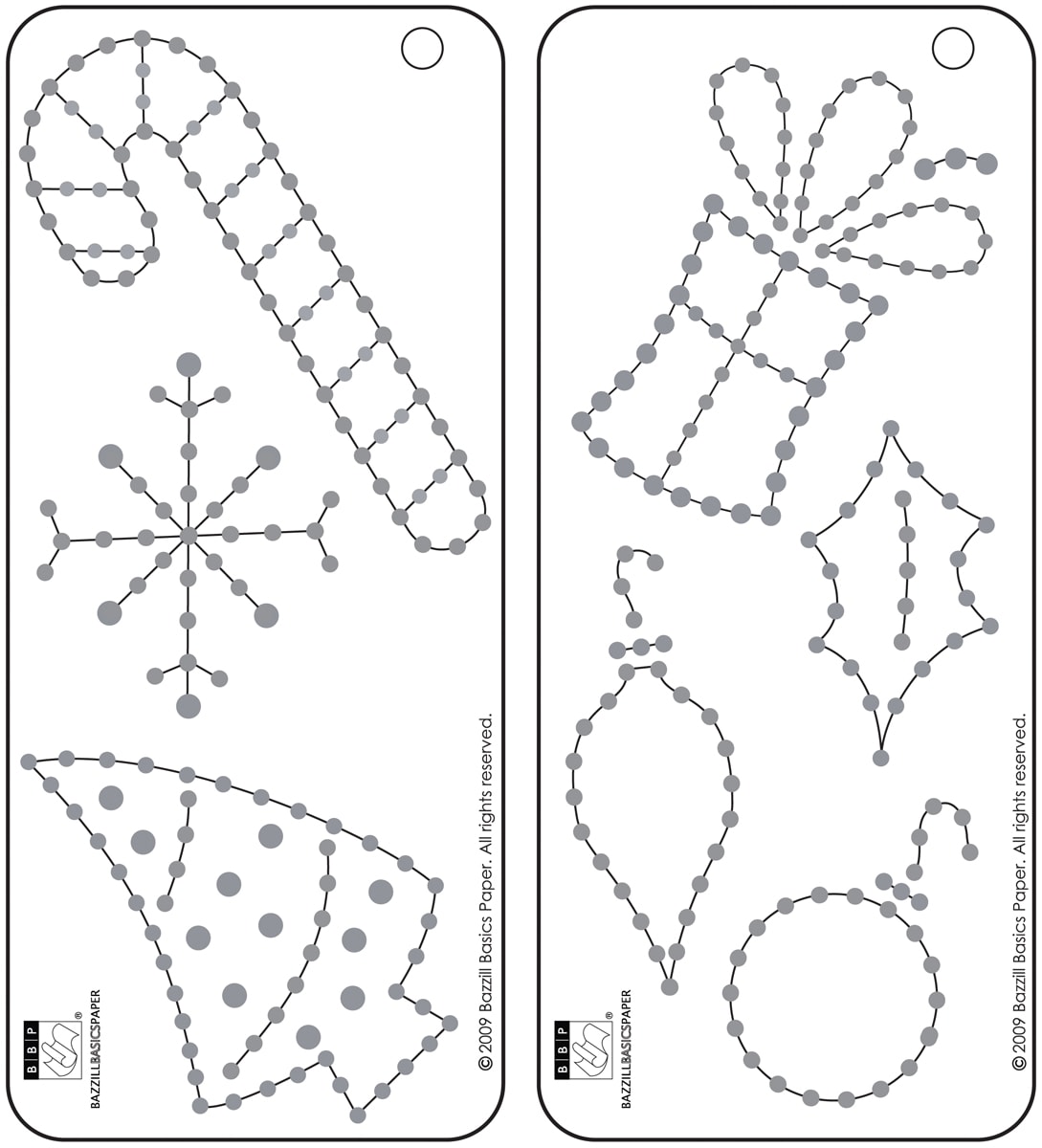 Bazzill Adhesive Jewel Templates 3.5x8 2/pkg christmas