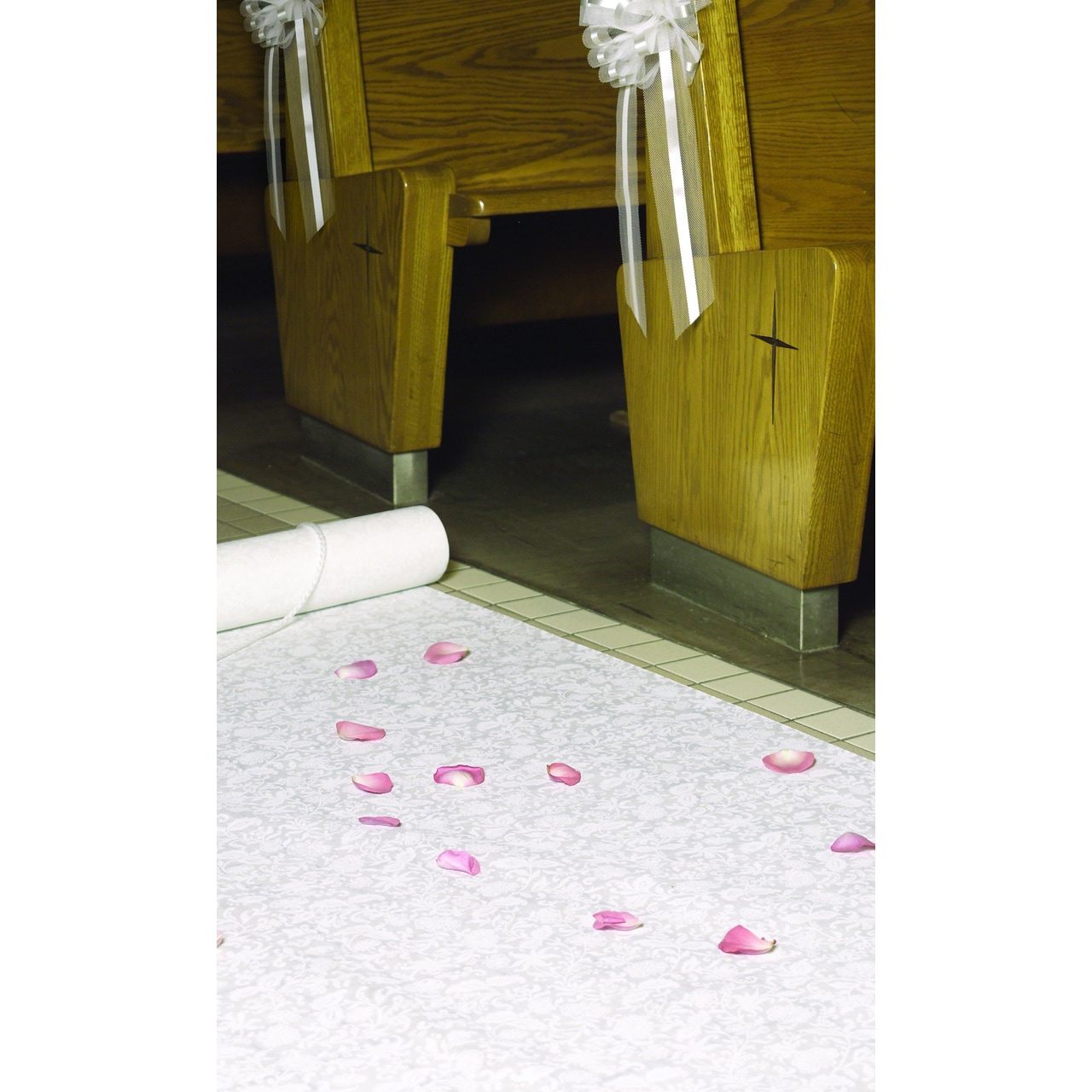 Hbh White Fabric Aisle Runner