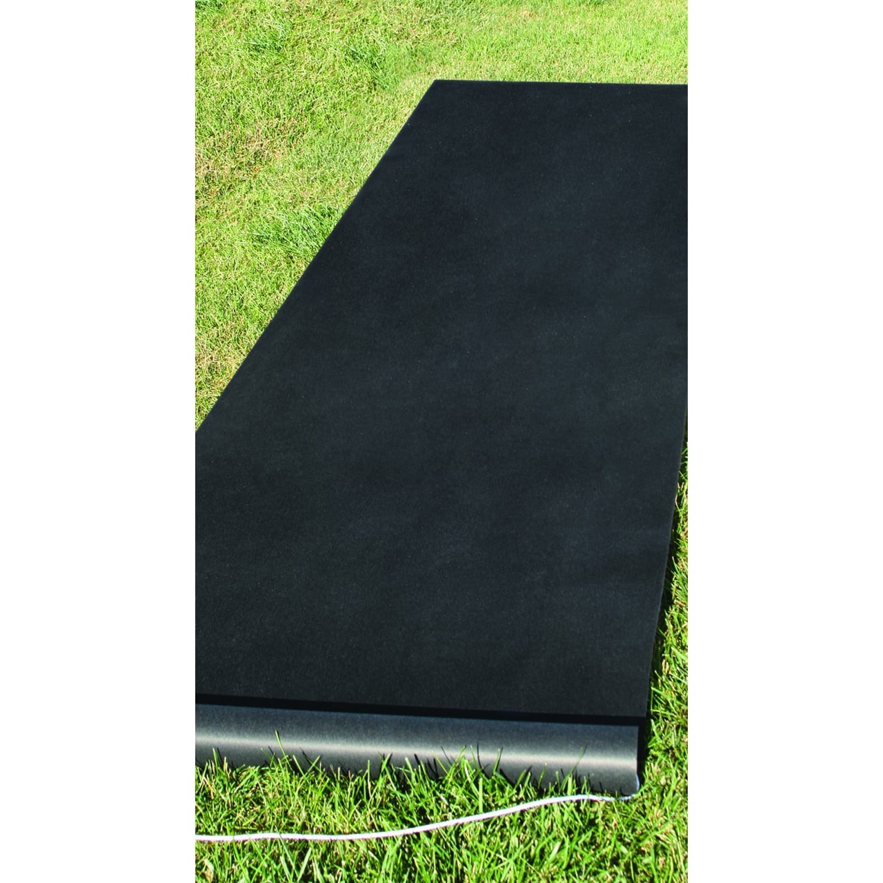 Hbh Black Rayon Fabric Aisle Runner With Pull Cord