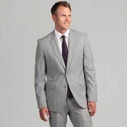 Shop English Laundry Men's Ultra Slim Fit Grey Pinstripe Wool 2-button ...