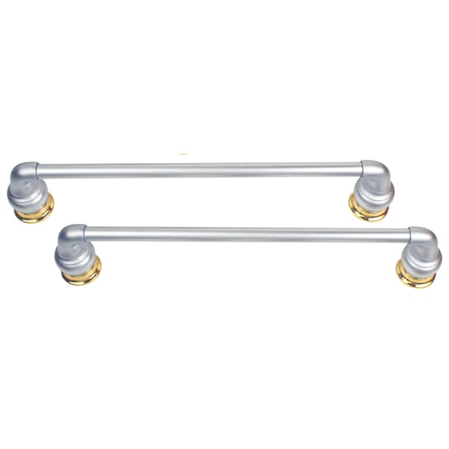 Moen Decorator Collection Platinum With Polished Brass Towel Bar Set