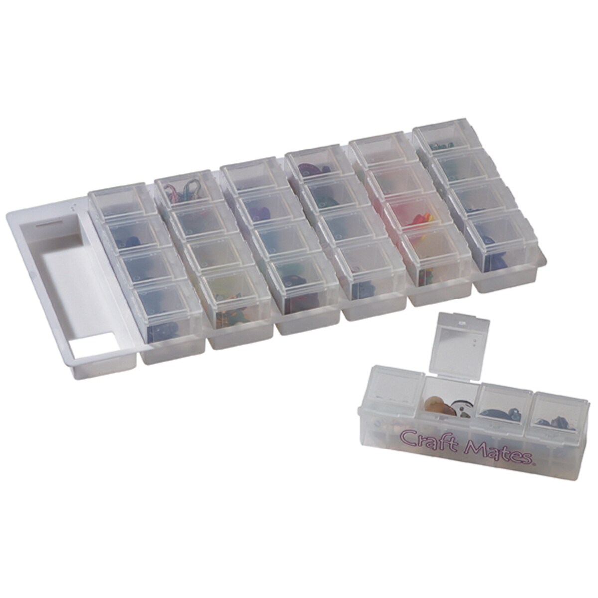  Craft Mates Bead Organizer And Plastic Containers Craft &  Sewing Supplies Storage, 4 Locking Compartments