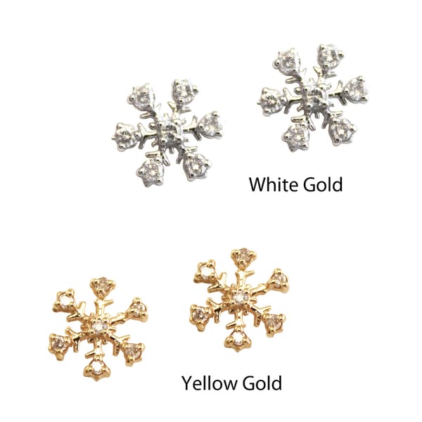 Auriya 10k Gold Diamond Snowflake Earrings (H I, I1 I2) Auriya Diamond Earrings