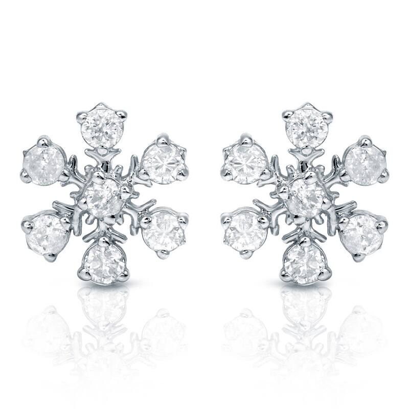Auriya 1/10 to 1/3ctw Snowflake Diamond Stud Earrings10k Gold (H-I, I1-I2)