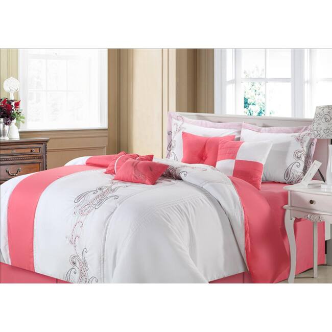 Ann Harbour Pink 12-piece Bed in a Bag with Sheet Set
