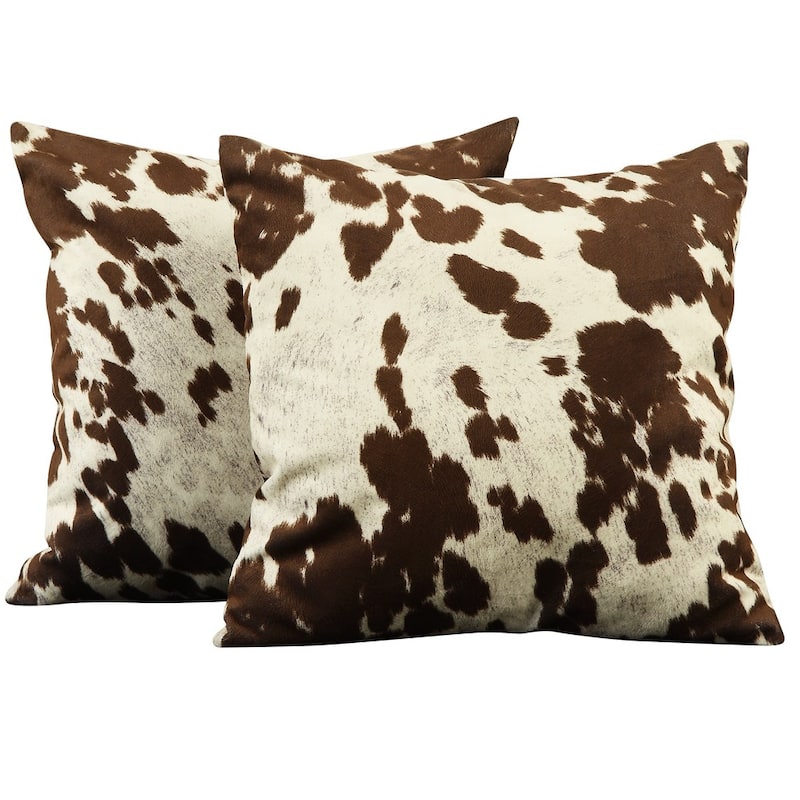 Decor Cow Hide Print 18 Inch Throw Pillow by iNSPIRE Q Bold (set of 2)