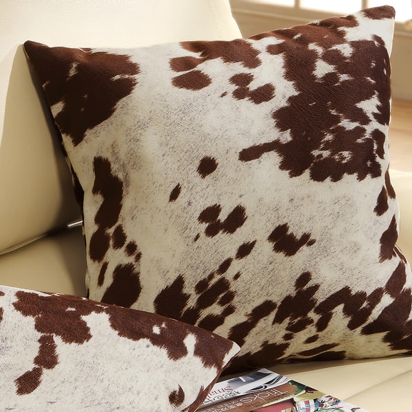 18X18 Brown Cotton Velvet Square Throw Pillow With Tassel Edge