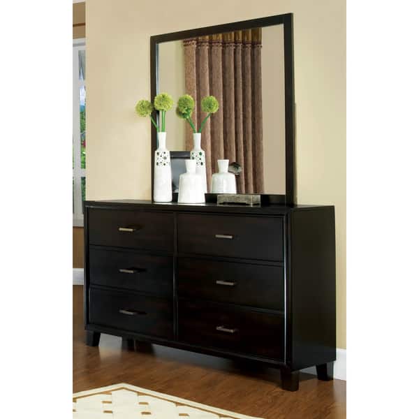 slide 1 of 5, Furniture of America Fect Modern Brown 2-piece Dresser and Mirror Set