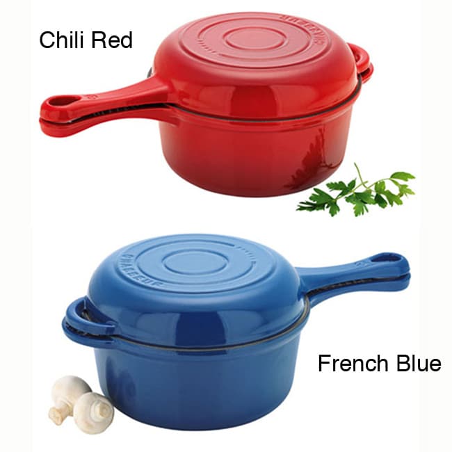 Chasseur 2.5-quart Red French Enameled Cast Iron Saucepan With Lid