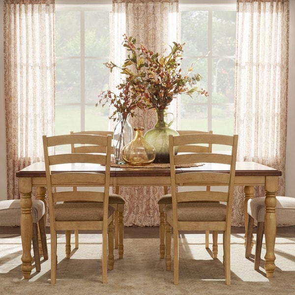 TRIBECCA HOME Carlingford Buttermilk 7 Piece Country Dining Set 612710bc C582 42d5 9ed0 54fb84223c80 600 