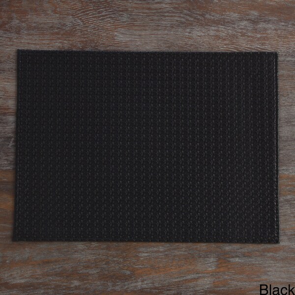 Cobblestone Contemporary Faux-leather Placemat (Set of 4)