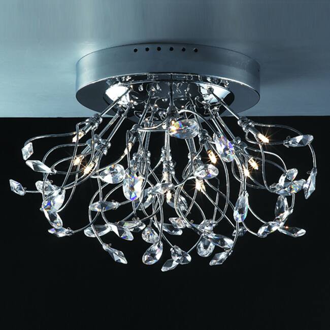 Joshua Marshal Home Collection Modern 15-light Chrome Crystal Encompassed Flush Mount Ceiling Fixture