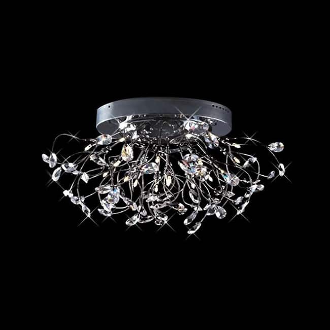 Joshua Marshal Home Collection Modern 28-light Chrome Crystal Encompassed Flush Mount Ceiling Fixture