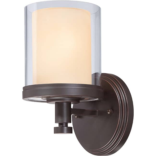 Decker Bronze with Clear/ Cream 1-light Vanity Fixture