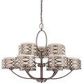 Harlow Bronze all Khaki Fabric Shades 9-Light Chandelier