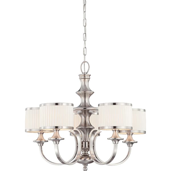 brushed nickel chandelier with shades