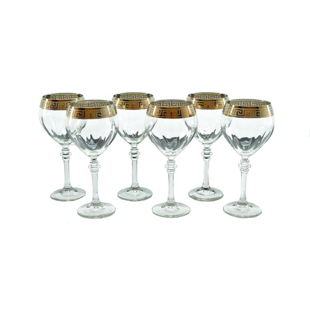Italian Wine Gl With Gold Rim Set Of 6 6986100 Italian Wine Gl With Gold Rim