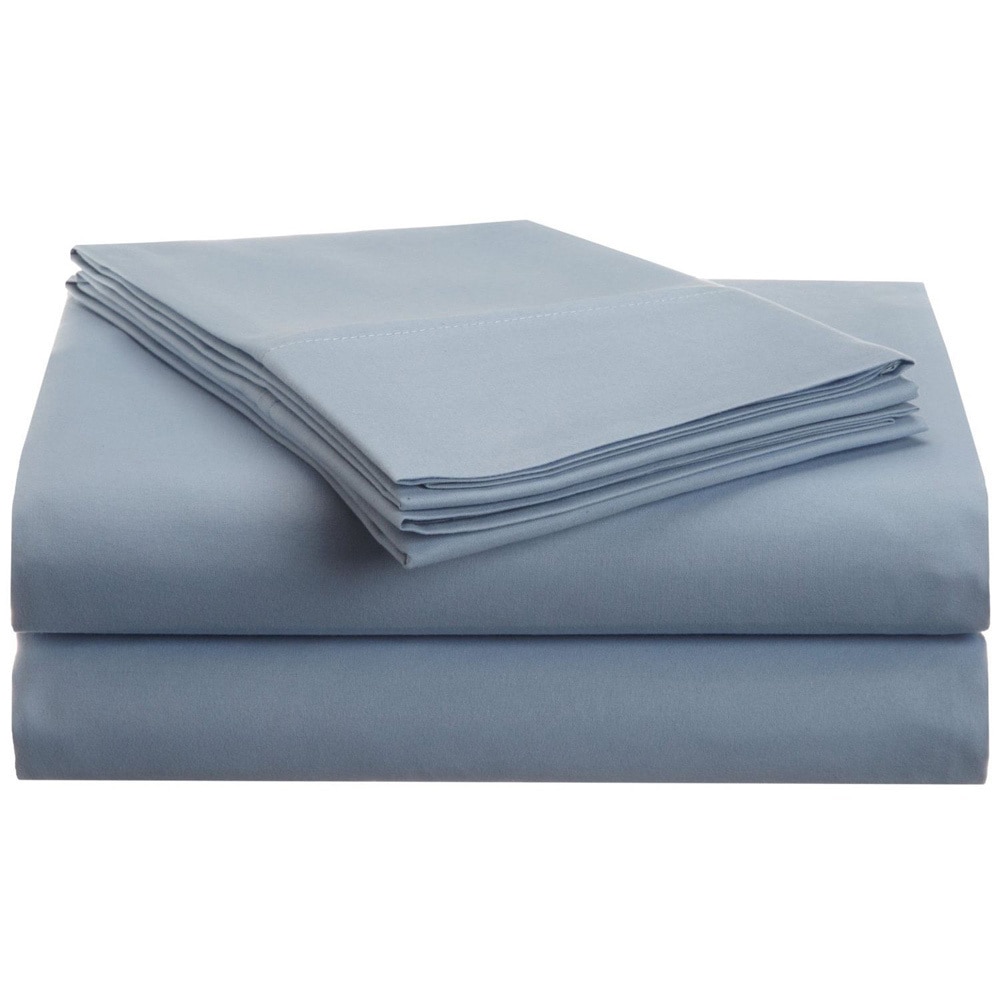 Home City Inc. Microfiber Solid Plain 100 percent Wrinkle free Sheet Set Blue Size California King