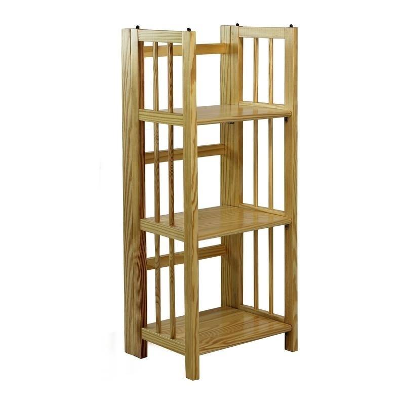 3-Shelf Folding 14-inch Wide Bookcase