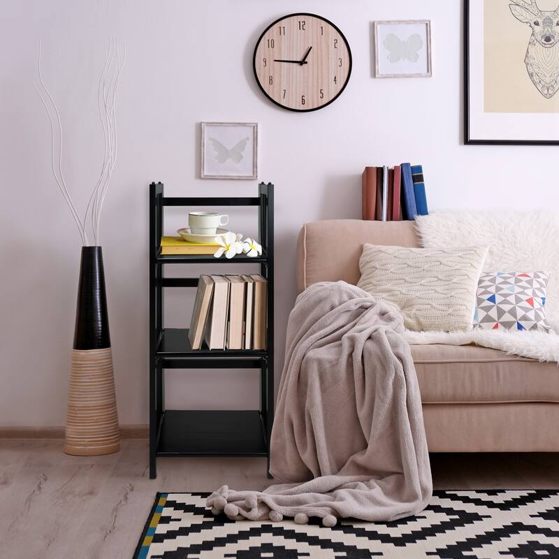 3-Shelf Folding 14-inch Wide Bookcase