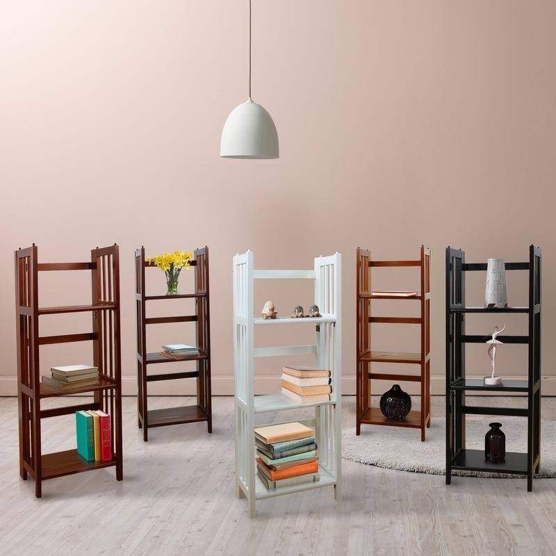3-Shelf Folding 14-inch Wide Bookcase