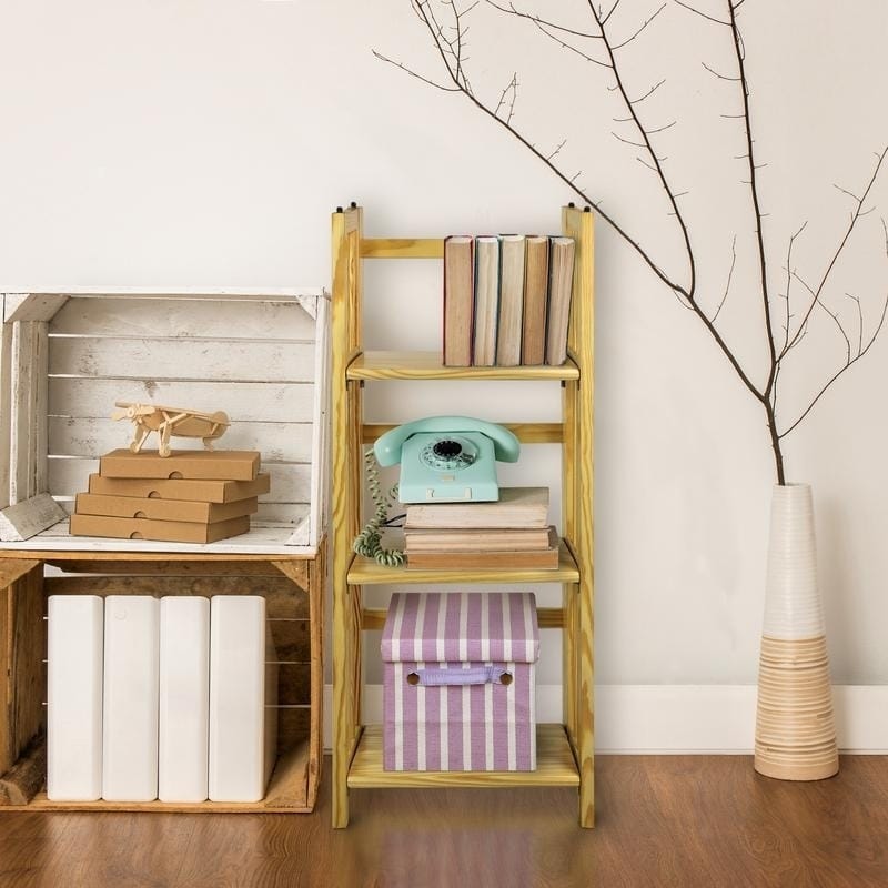 3-Shelf Folding 14-inch Wide Bookcase