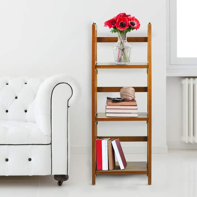 3-Shelf Folding 14-inch Wide Bookcase