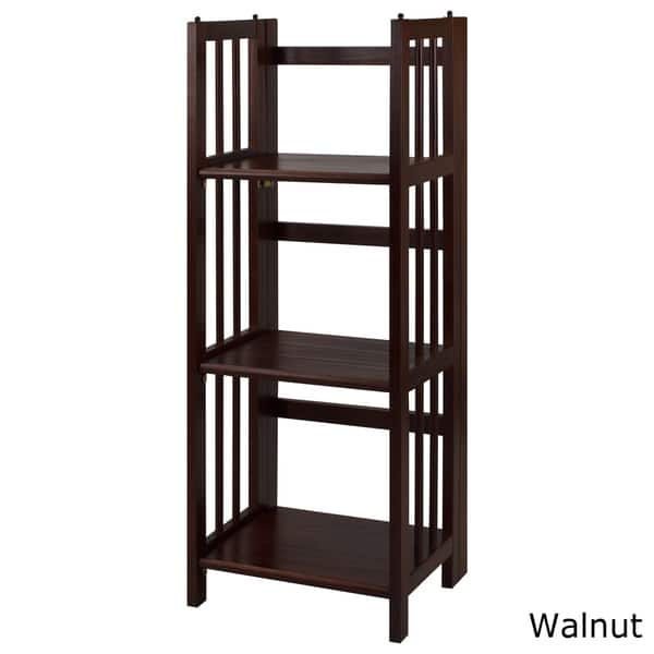 Shop 3 Shelf Folding 14 Inch Wide Bookcase Overstock 6986462