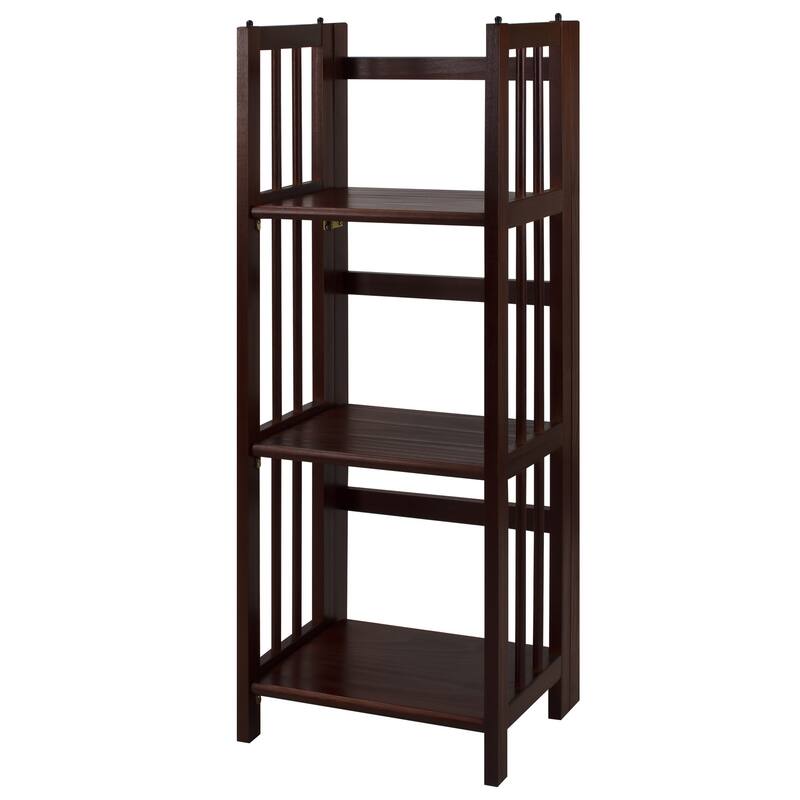 3-Shelf Folding 14-inch Wide Bookcase